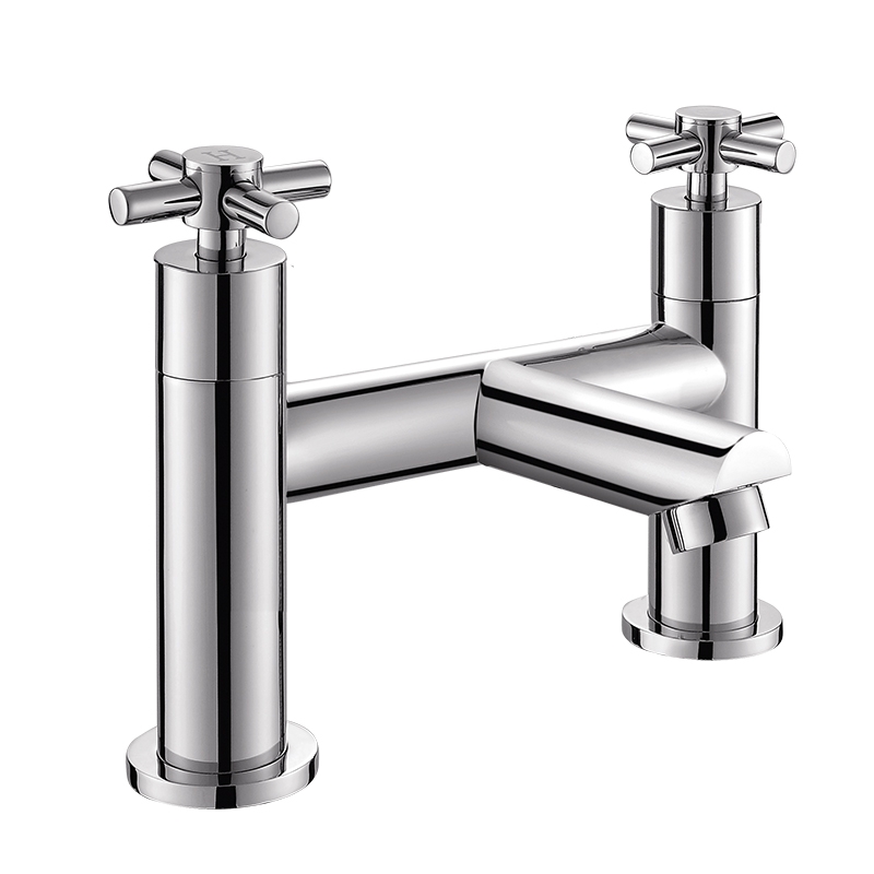 154005 round two hole bathtub single outlet tap