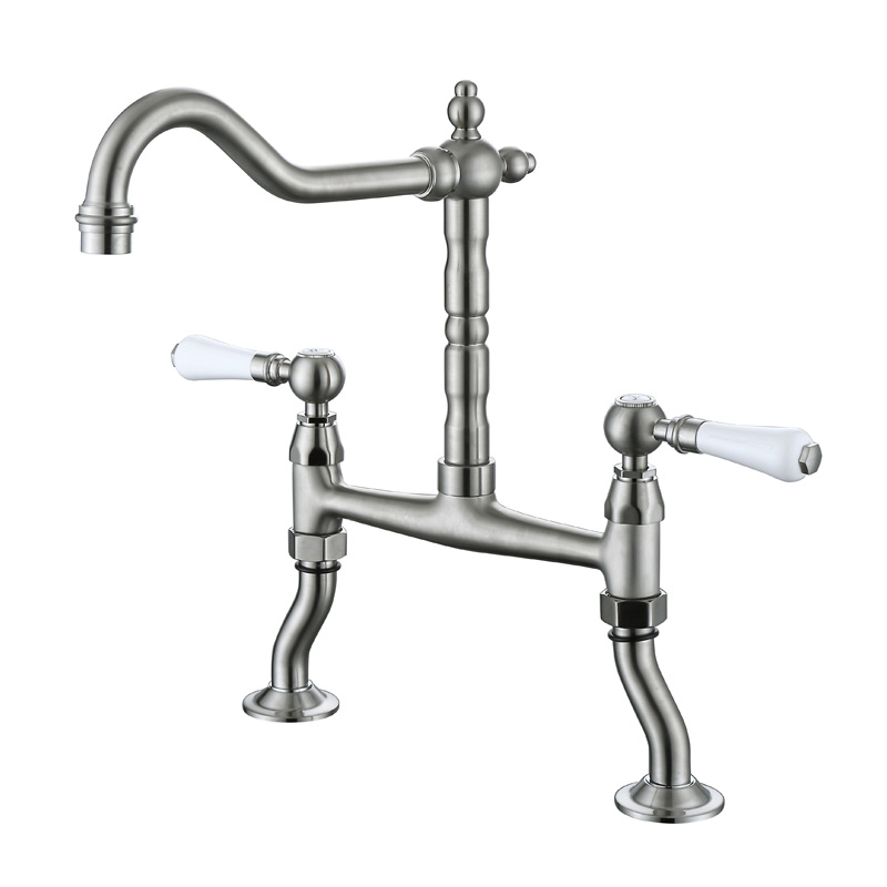 110206nd double hole double handle kitchen faucet